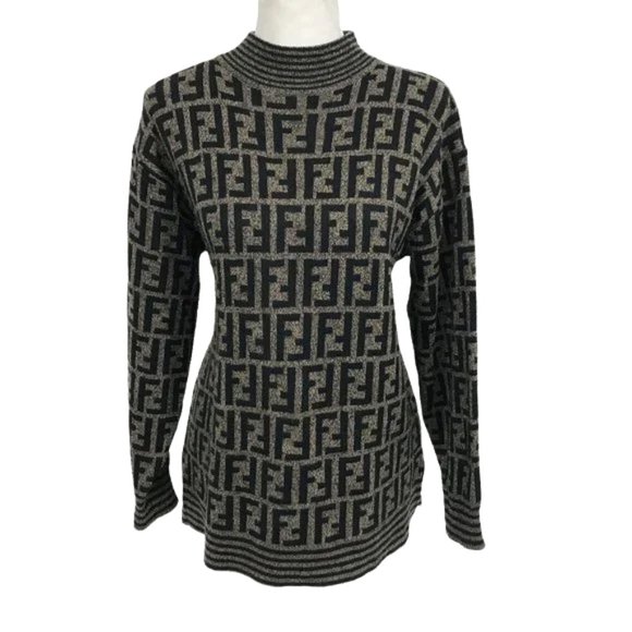 Fendi Sweaters - 👉SOLD  Fendi Vintage Sweater Mock Neck Logo